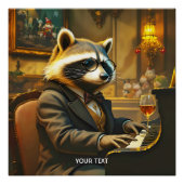 Fantasy Cute Piano Racoon Playing Perfect Poster (Voorkant)
