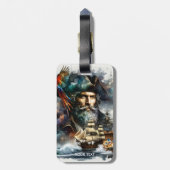 Fantasy Cute Piraat Zeeschip Bagagelabel (Achterkant verticaal)