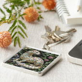 Fantasy Cute Playful Otter Sculpture Sleutelhanger (Zijkant)