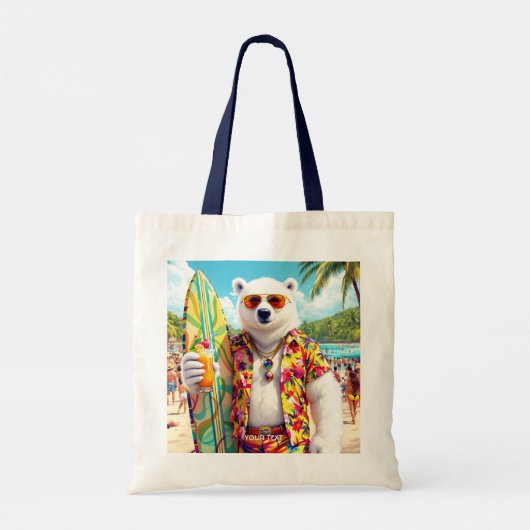 Fantasy Cute Polar Bear Beach Tote Bag (Achterkant)
