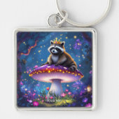 Fantasy Cute Racoon Mushroom Crown Sleutelhanger (Voorkant)