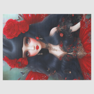 Fantasy Cute Red Fairy Princess Decoupage Tissuepapier