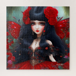 Fantasy Cute Red Fairy Princess Legpuzzel