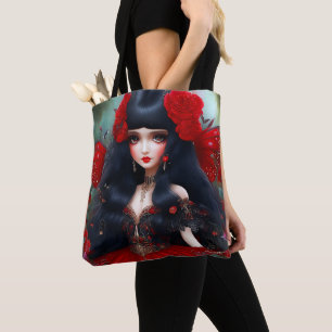 Fantasy Cute Red Fairy Princess Tote Bag