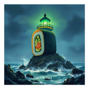 Fantasy Cute Reuzen Sushi Vuurtoren Perfect Poster