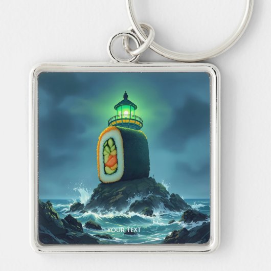Fantasy Cute Reuzen Sushi Vuurtoren Sleutelhanger (Voorkant)