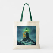 Fantasy Cute Reuzen Sushi Vuurtoren Tote Bag (Achterkant)