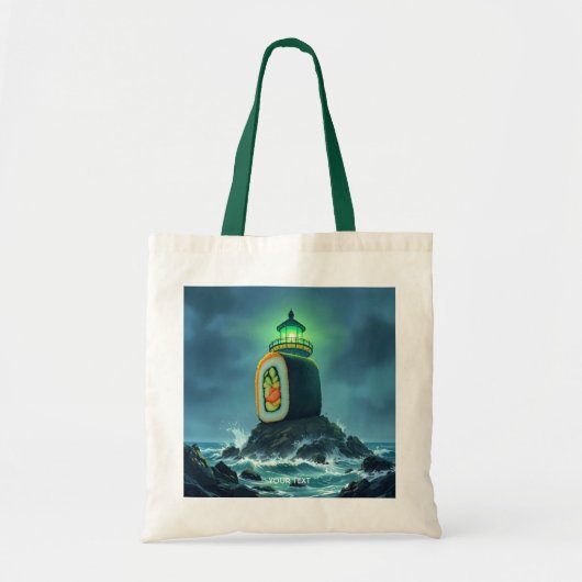 Fantasy Cute Reuzen Sushi Vuurtoren Tote Bag (Voorkant)