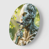 Fantasy Cute Robot Face Sculpture Grote Klok (Hoek)