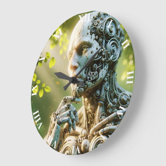 Fantasy Cute Robot Face Sculpture Grote Klok (Hoek)