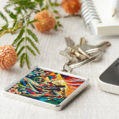 Fantasy Cute Sakura Modern Girl Sleutelhanger (Zijkant)