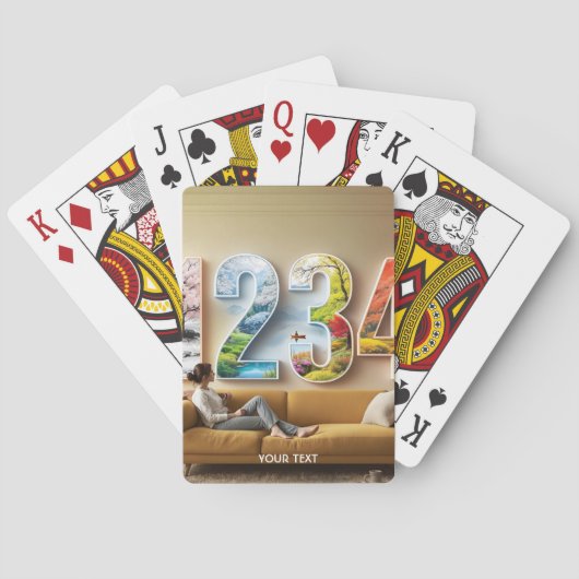 Fantasy Cute Seizoen Vier Nummers Pokerkaarten (Achterkant)