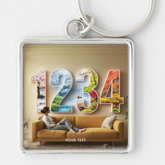 Fantasy Cute Seizoen Vier Nummers Sleutelhanger (Voorkant)