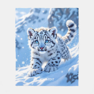 Fantasy Cute Sneeuw Baby Luipaard Fleece Deken