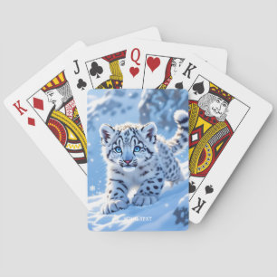 Fantasy Cute Sneeuw Baby Luipaard Pokerkaarten