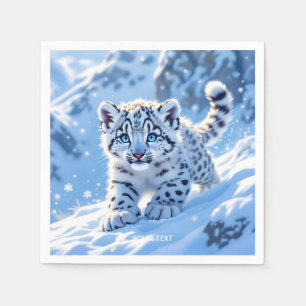 Fantasy Cute Sneeuw Baby Luipaard Servet