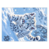 Fantasy Cute Sneeuw Baby Luipaard Tafelkleed (Voorkant (Horizontaal))
