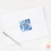 Fantasy Cute Sneeuw Baby Luipaard Vierkante Sticker (Envelop)