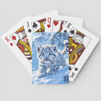 Fantasy Cute Snow Baby Leopard Pokerkaarten