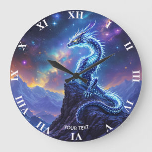 Fantasy Cute Starlight Dragon Skies Grote Klok