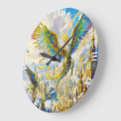 Fantasy Cute Steampunk Griffin Stad Grote Klok (Hoek)