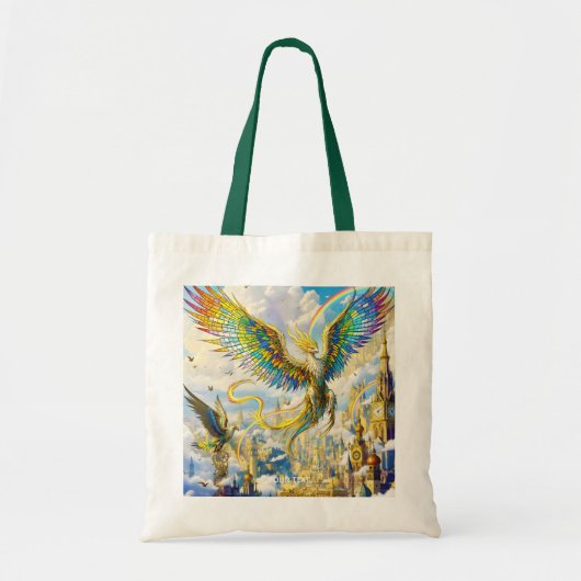 Fantasy Cute Steampunk Griffin Stad Tote Bag (Voorkant)