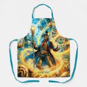 Fantasy Cute Steampunk Time Wizard Schort (Voorkant)