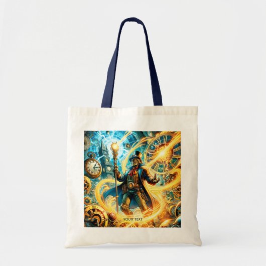 Fantasy Cute Steampunk Time Wizard Tote Bag (Voorkant)