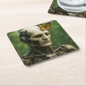 Fantasy Cute Surrealism Butterfly Face Kartonnen Onderzetters (Schuin)