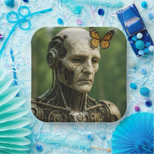 Fantasy Cute Surrealism Butterfly Face Papieren Bordje (Feest)