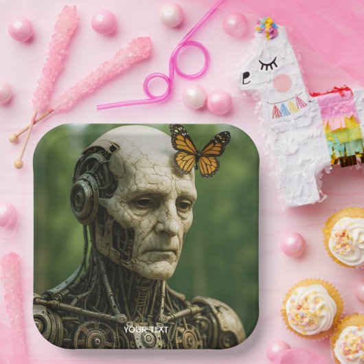 Fantasy Cute Surrealism Butterfly Face Papieren Bordje (Feest)