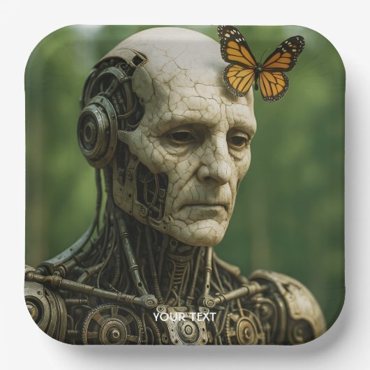 Fantasy Cute Surrealism Butterfly Face Papieren Bordje (Voorkant)