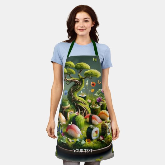 Fantasy Cute Sushi Japanese Landscape Schort (Gedragen)
