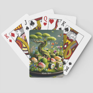 Fantasy Cute Sushi Japans Landschap Pokerkaarten