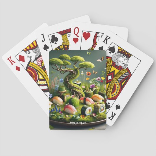 Fantasy Cute Sushi Japans Landschap Pokerkaarten (Achterkant)