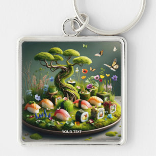 Fantasy Cute Sushi Japans Landschap Sleutelhanger