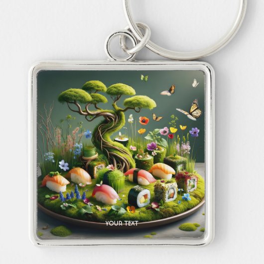 Fantasy Cute Sushi Japans Landschap Sleutelhanger (Voorkant)
