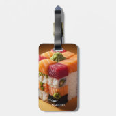 Fantasy Cute Sushi Kleine Kubus Bagagelabel (Achterkant verticaal)