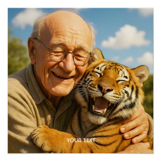 Fantasy Cute Tiger Old Man Perfect Poster (Voorkant)