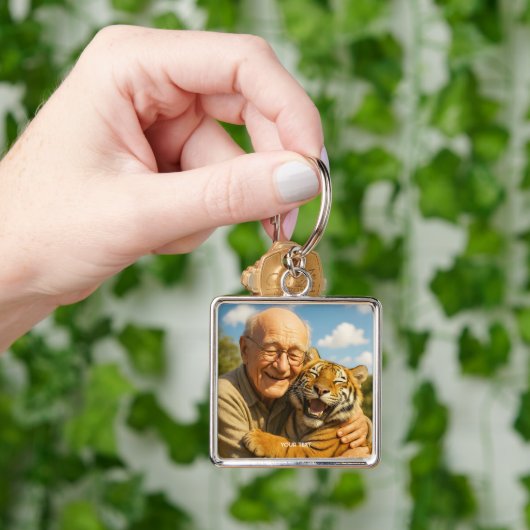 Fantasy Cute Tiger Old Man Sleutelhanger (Hand)
