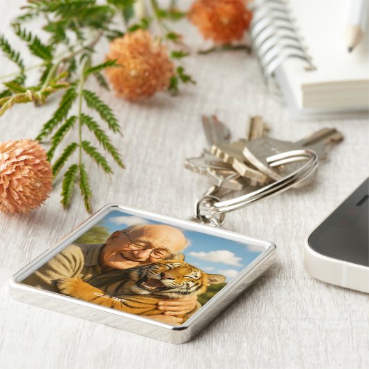 Fantasy Cute Tiger Old Man Sleutelhanger (Zijkant)