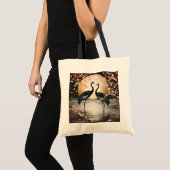 Fantasy Cute Two Black Cranes Tote Bag (Voorkant (product))