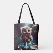 Fantasy Cute Uil Avonturier Water Tote Bag (Achterkant)