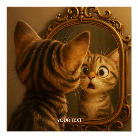 Fantasy Cute Verraste Katten Spiegel Perfect Poster (Voorkant)