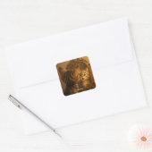 Fantasy Cute Verraste Katten Spiegel Vierkante Sticker (Envelop)