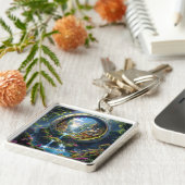 Fantasy Cute Village Tiny City . Perfect As A Bir Sleutelhanger (Zijkant)