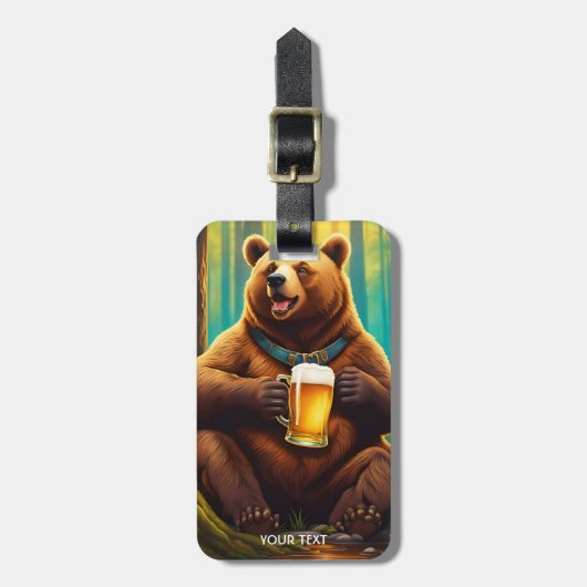Fantasy Cute Vivid Beer Beer Bos Bagagelabel (Voorkant verticaal)