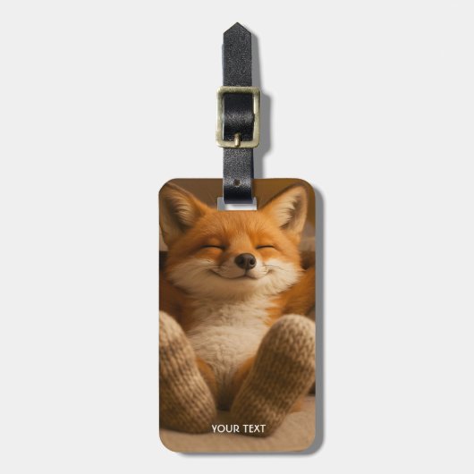 Fantasy Cute Vos En Sokken Bagagelabel (Voorkant verticaal)