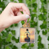 Fantasy Cute Vuurtoren In Fles Sleutelhanger (Hand)