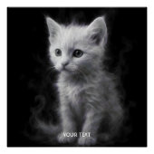 Fantasy Cute White Smoke Kitten Perfect Poster (Voorkant)